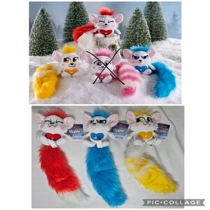 New Set of 3 Elf on the Shelf Santaverse Bogie Plush Furry Blue Red Yellow